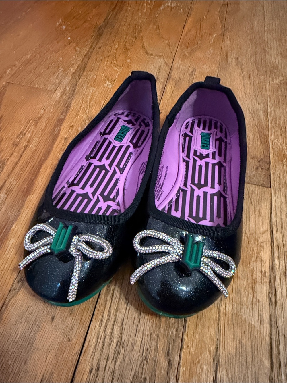 Wicked! Black Glitter Kids Ballet Flats